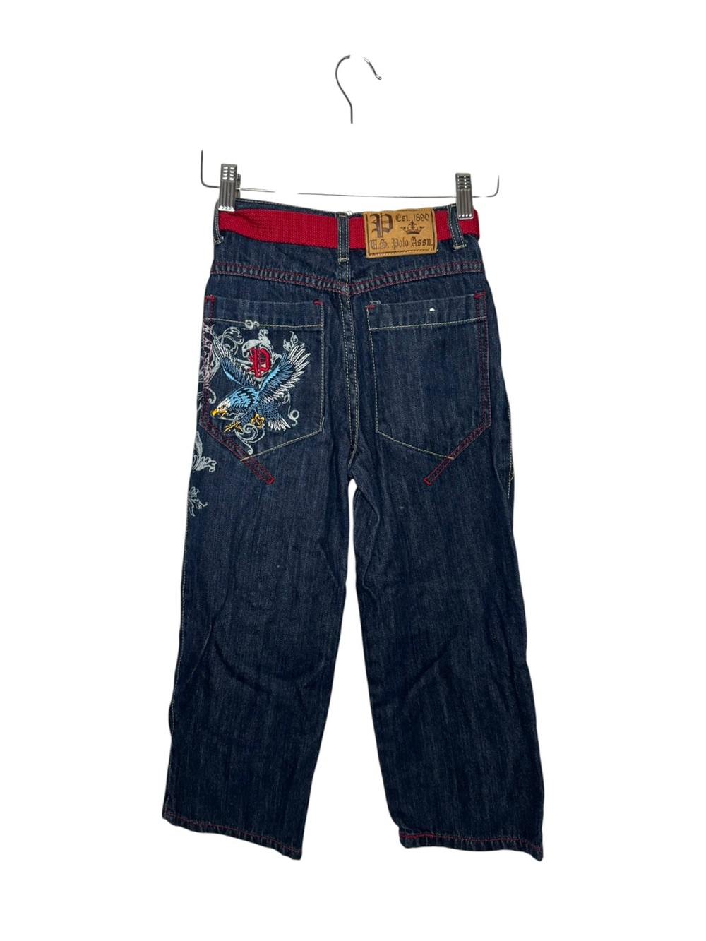 🦅 Vintage Y2K US Polo Assn. Embroidered Eagle Denim Jeans size 6